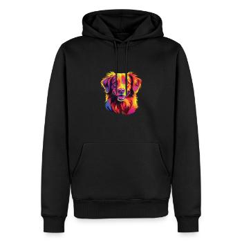 Aquarelle colorée Nouvelle-Écosse canard péage - Sweat à capuche Premium bio Homme - noir - Devant - Nico (187cm)