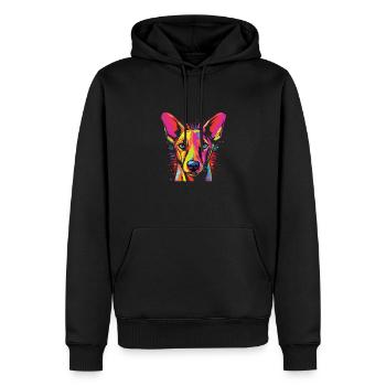 Aquarelle coloré Pharaon Dog - Sweat à capuche Premium bio Homme - noir - Devant - Nico (187cm)