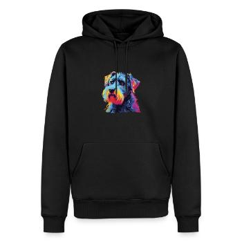 Wasserfarben Farbenfroher Kerry Blue Terrier - Männer Premium Bio Hoodie - Schwarz - Vorne - Nico (187cm)