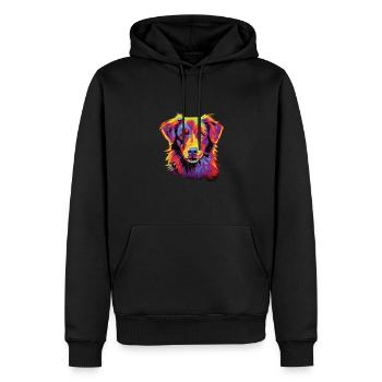 Aquarelle colorée Nova Scotia Duck Tolling - Sweat à capuche Premium bio Homme - noir - Devant - Nico (187cm)