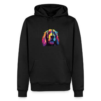 Wasserfarben Farbenfroher Petit Basset Griffon - Männer Premium Bio Hoodie - Schwarz - Vorne - Nico (187cm)