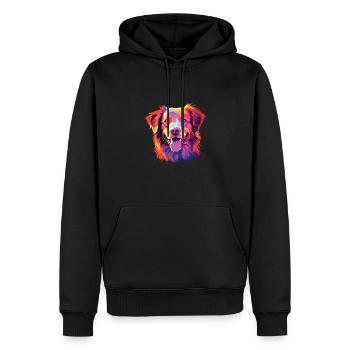 Aquarelle colorée Nova Scotia Duck Tolling - Sweat à capuche Premium bio Homme - noir - Devant - Nico (187cm)