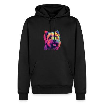 Watercolor Colorful Irish Glen Of Imaal - Men’s Premium Organic Hoodie - black - Front - Nico (187cm)