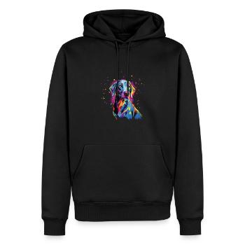 Aquarelle colorée Louisiane Catahoula - Sweat à capuche Premium bio Homme - noir - Devant - Nico (187cm)