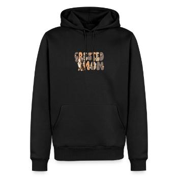Chinese Crested Mom Groovy Crested Mom - Men’s Premium Organic Hoodie - black - Front - Nico (187cm)