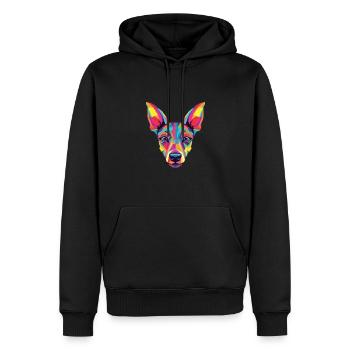 Aquarelle colorée Xoloitzcuintli - Sweat à capuche Premium bio Homme - noir - Devant - Nico (187cm)