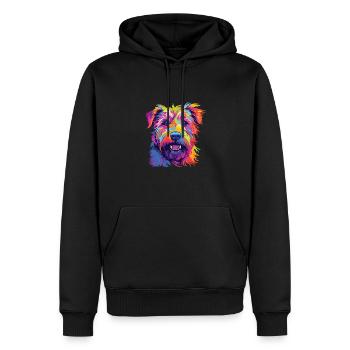 Watercolor Colorful Irish Glen Of Imaal - Men’s Premium Organic Hoodie - black - Front - Nico (187cm)