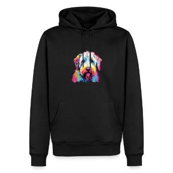 Watercolor Colorful Irish Soft Coated - Men’s Premium Organic Hoodie - black - Front - Nico (187cm)
