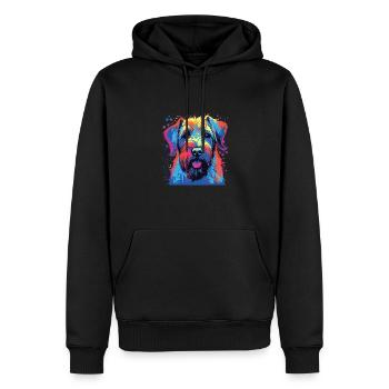 Watercolor Colorful Irish Soft Coated - Men’s Premium Organic Hoodie - black - Front - Nico (187cm)