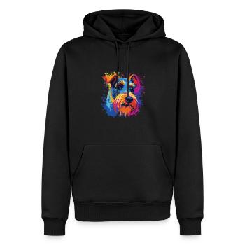 Wasserfarben Farbenfroher Drahthaar-Foxterrier - Männer Premium Bio Hoodie - Schwarz - Vorne - Nico (187cm)