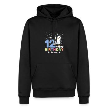 Pingouin pour les 12 ans pour les enfants de douze ans - Sweat à capuche Premium bio Homme - noir - Devant - Nico (187cm)