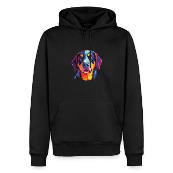 Aquarelle Colorée Grand Suisse - Sweat à capuche Premium bio Homme - noir - Devant - Nico (187cm)