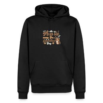 Berger Australien Pawsitive Jour Chiens Jeu De Mots - Sweat à capuche Premium bio Homme - noir - Devant - Nico (187cm)