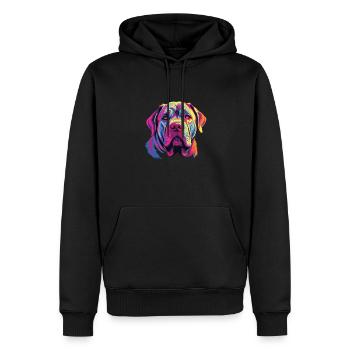 Wasserfarben Farbenfroher Mastino Napoletano - Männer Premium Bio Hoodie - Schwarz - Vorne - Nico (187cm)