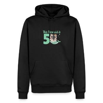 Katze zum 5. Geburtstag Meerjungfrau Katze - Männer Premium Bio Hoodie - Schwarz - Vorne - Nico (187cm)