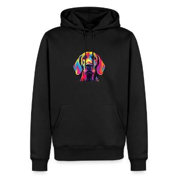 Aquarelle colorée Redbone Coonhound - Sweat à capuche Premium bio Homme - noir - Devant - Nico (187cm)