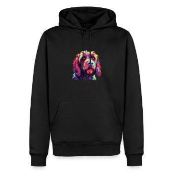 Aquarelle Coloré Griffon Korthals - Sweat à capuche Premium bio Homme - noir - Devant - Nico (187cm)