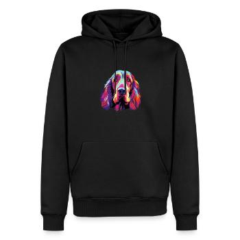 Aquarelle colorée Spinone Italiano - Sweat à capuche Premium bio Homme - noir - Devant - Nico (187cm)