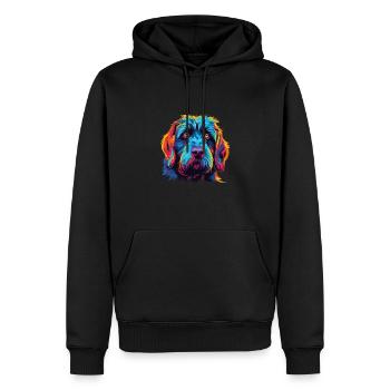 Aquarelle colorée Griffon Korthals - Sweat à capuche Premium bio Homme - noir - Devant - Nico (187cm)