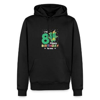 Drache zum 8. Geburtstag Kinder acht Jahre alt - Männer Premium Bio Hoodie - Schwarz - Vorne - Nico (187cm)