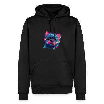 Aquarelles Coloré Affenpinscher - Sweat à capuche Premium bio Homme - noir - Devant - Nico (187cm)