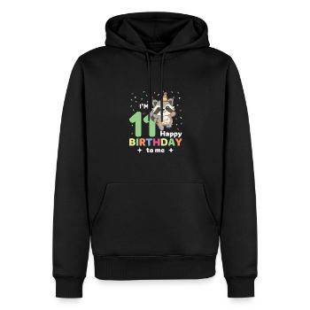 Raton laveur pour les 11 ans pour les enfants de onze ans - Sweat à capuche Premium bio Homme - noir - Devant - Nico (187cm)