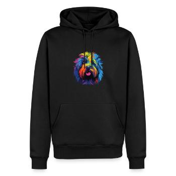 Aquarelle colorée Puli - Sweat à capuche Premium bio Homme - noir - Devant - Nico (187cm)