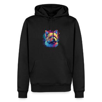Wasserfarben Farbenfroher Norwich Terrier - Männer Premium Bio Hoodie - Schwarz - Vorne - Nico (187cm)