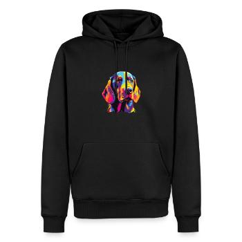 Wasserfarben Farbenfroher Harrier - Männer Premium Bio Hoodie - Schwarz - Vorne - Nico (187cm)