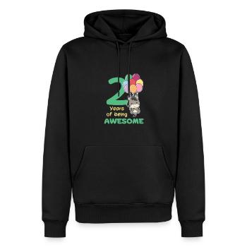 Esel zum 2. Geburtstag Kinder zwei Jahre alt - Männer Premium Bio Hoodie - Schwarz - Vorne - Nico (187cm)