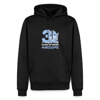 Dino pour les enfants de 3 ans - Sweat à capuche Premium bio Homme - noir - Devant - Nico (187cm)