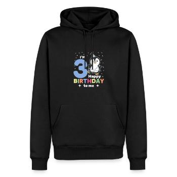 Penguin for 3rd birthday children three years old - Men’s Premium Organic Hoodie - black - Front - Nico (187cm)