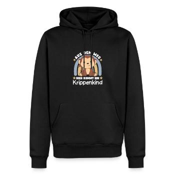 À l’écart, voici un singe de berceau - Sweat à capuche Premium bio Homme - noir - Devant - Nico (187cm)