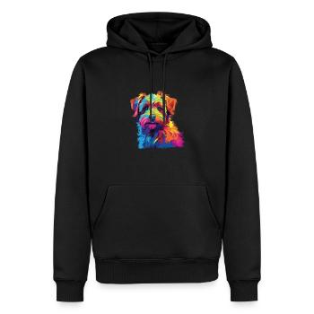 Wasserfarben Farbenfroher Norfolk Terrier - Männer Premium Bio Hoodie - Schwarz - Vorne - Nico (187cm)