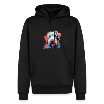 Watercolor Colorful Sealyham Terrier - Men’s Premium Organic Hoodie - black - Front - Nico (187cm)
