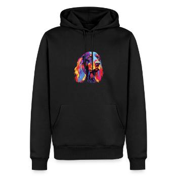 Aquarelle colorée Gordon Setter - Sweat à capuche Premium bio Homme - noir - Devant - Nico (187cm)