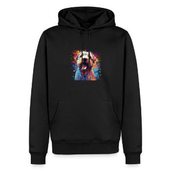 Watercolor Colorful Irish Soft Coated - Men’s Premium Organic Hoodie - black - Front - Nico (187cm)