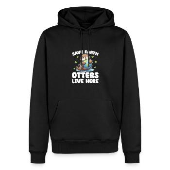 Rettet die Erde Otters leben hier Earth Day - Männer Premium Bio Hoodie - Schwarz - Vorne - Nico (187cm)