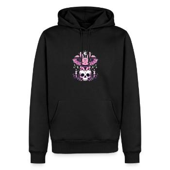 Kawaii Pastel Goth Cute Creepy Hase Fledermaus - Männer Premium Bio Hoodie - Schwarz - Vorne - Nico (187cm)