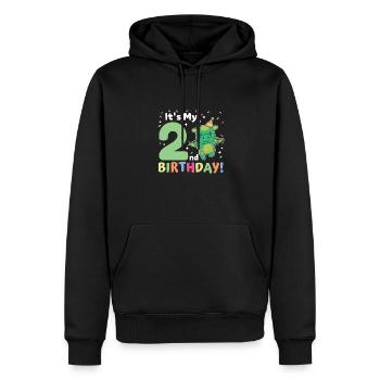 Drache zum 2. Geburtstag Kinder zwei Jahre alt - Männer Premium Bio Hoodie - Schwarz - Vorne - Nico (187cm)