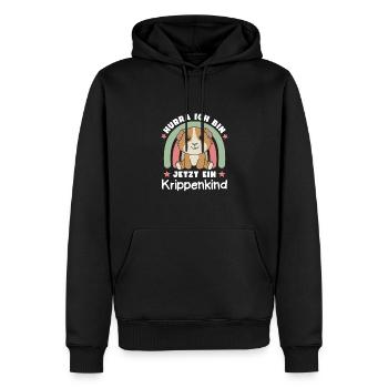 Hourra, je suis un enfant de berceau maintenant - Sweat à capuche Premium bio Homme - noir - Devant - Nico (187cm)