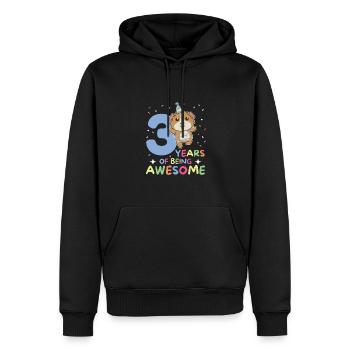 Cochon d’Inde pour les enfants de 3 ans - Sweat à capuche Premium bio Homme - noir - Devant - Nico (187cm)