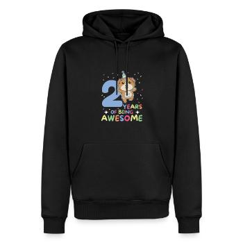 Cochon d’Inde pour 2ème anniversaire enfants deux - Sweat à capuche Premium bio Homme - noir - Devant - Nico (187cm)