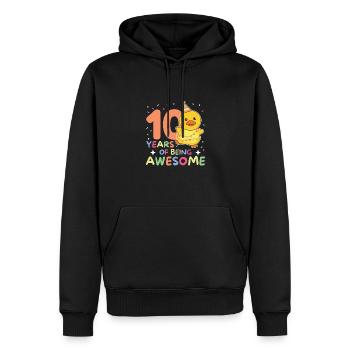 Canard pour les 10 ans enfants de dix ans - Sweat à capuche Premium bio Homme - noir - Devant - Nico (187cm)