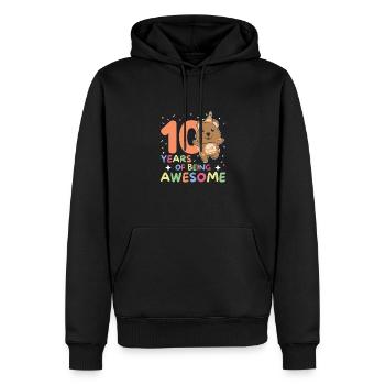Quokka pour ses 10 ans enfants de dix ans - Sweat à capuche Premium bio Homme - noir - Devant - Nico (187cm)