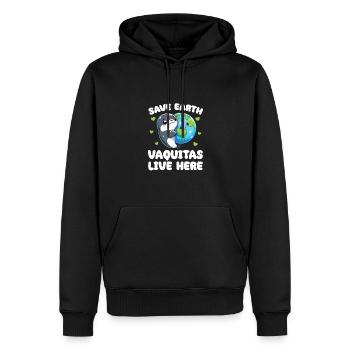 Rettet die Erde Kalifornischer Schweinswale leben - Männer Premium Bio Hoodie - Schwarz - Vorne - Nico (187cm)