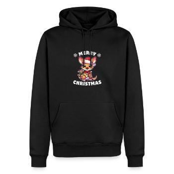 Chapeau de Noël Noël Fée Lumières Kangourou - Sweat à capuche Premium bio Homme - noir - Devant - Nico (187cm)
