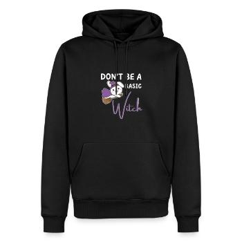 Hase Halloween Hexen don't be a basic witch - Männer Premium Bio Hoodie - Schwarz - Vorne - Nico (187cm)