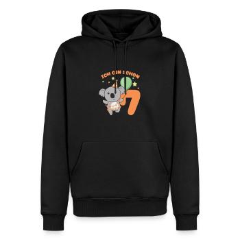 J’ai déjà 7 ans d’anniversaire de koala - Sweat à capuche Premium bio Homme - noir - Devant - Nico (187cm)