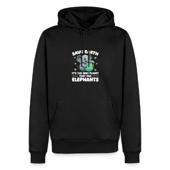 Is the only planet with elephants Earth Day - Men’s Premium Organic Hoodie - black - Front - Nico (187cm)